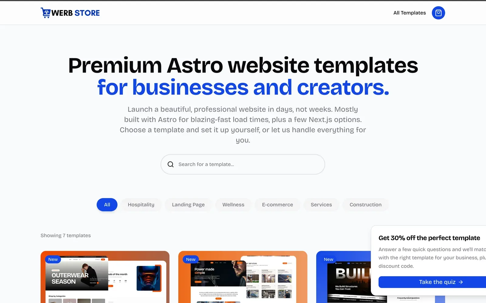 Werb Store — using the typeface